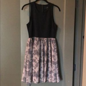 Black and tan flirty dress